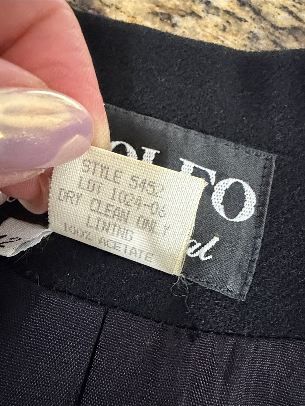 Vintage Adolfo International Black Wool Blazer Gold Button Career Jacket 12 - Picture 5 of 8